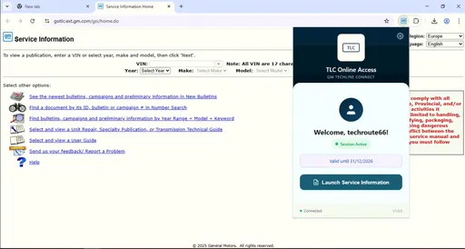 الوصول عبر الإنترنت إلى معلومات خدمة GM (SI) | اشتراك لمدة سنة واحدة