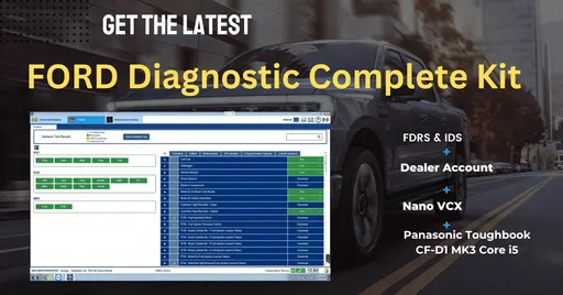 Ford Complete Kit: IDS, FDRS Software License + Ford Dealer Account + PTS Ford Login (1 time access) +Nano VCX + Panasonic Toughbook