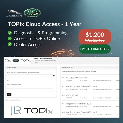 JLR TOPIX Cloud - Subskrypcja internetowego konta dealera