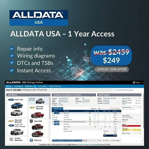 ALLDATA Online USA)- 1-Year Subscription | Repair Data + Wiring Diagrams