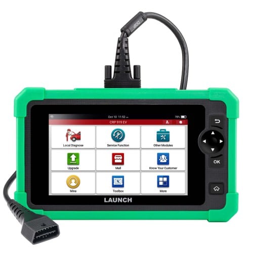 جهاز فحص LAUNCH CRP919 EV للسيارات الكهربائية مع أكثر من 45 وظيفة خدمة<br>يدعم سيارات الطاقة الجديدة – يدعم CAN FD وDoIP – ترميز ECU – متعدد اللغات - View 3