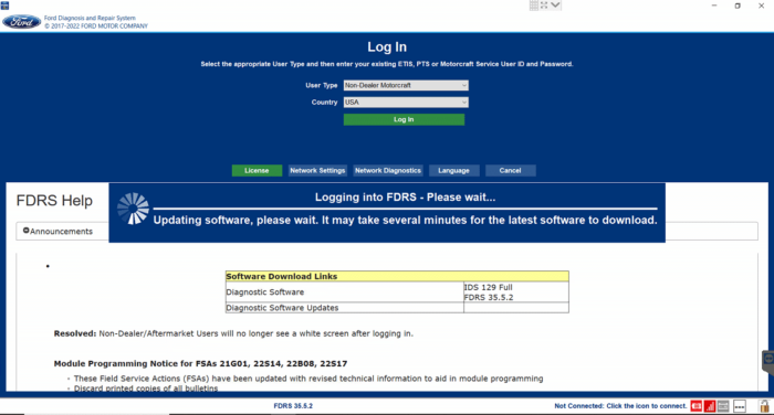 Ford FDRS Software License - 12 Months Subscription