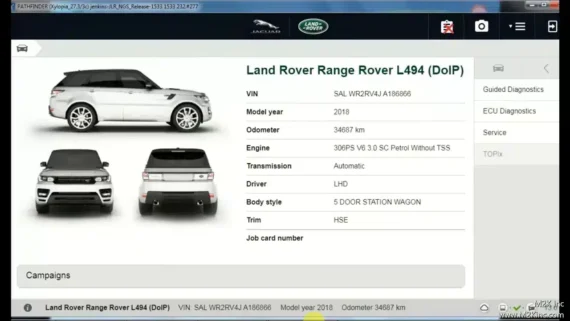 Jaguar Land Rover (JLR) Pathfinder Diyagnoz Yazılımı