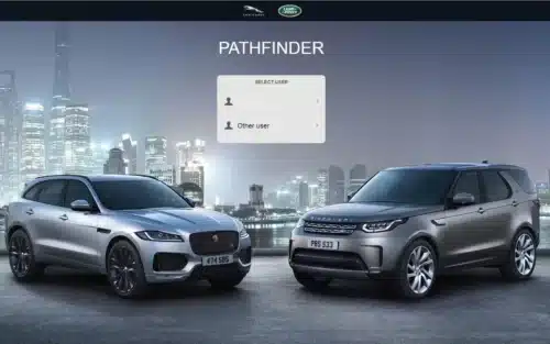 JLR-Pathfinder-software-login-screen