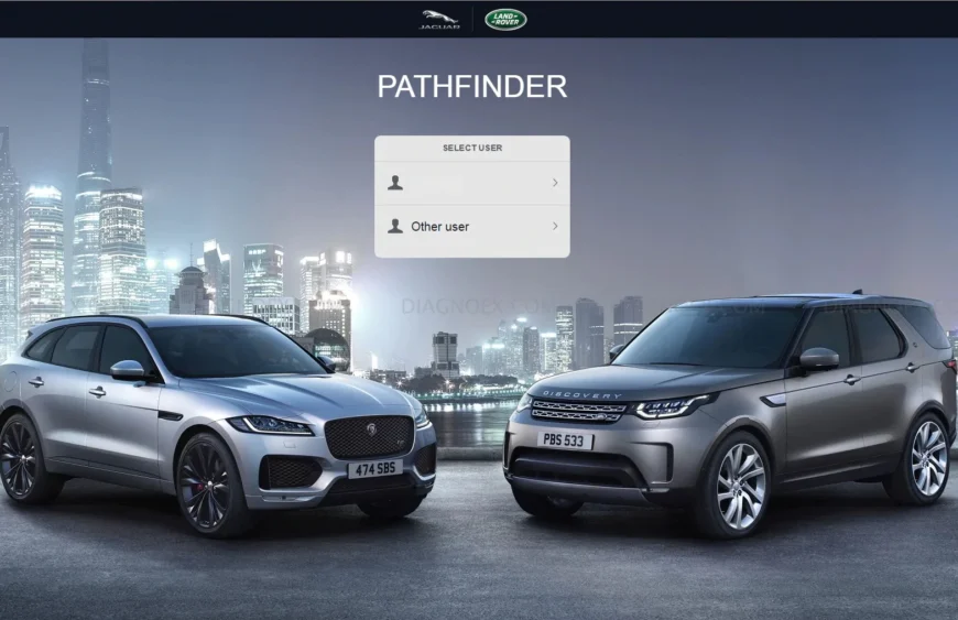 JLR Pathfinder software login screen