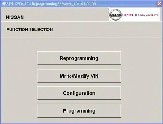 Software de reprogramação de ECU da Nissan (NERS)  