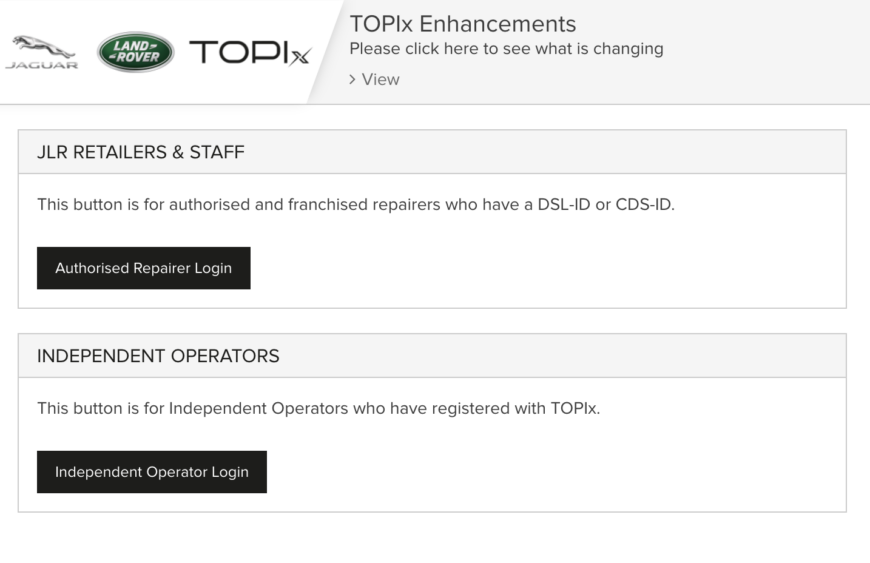 Topix UI interface for Jaguar and Land Rover