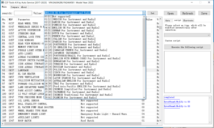 CCF Editor Tools v4.9 - Jaguar Land Rover 2017 to 2023