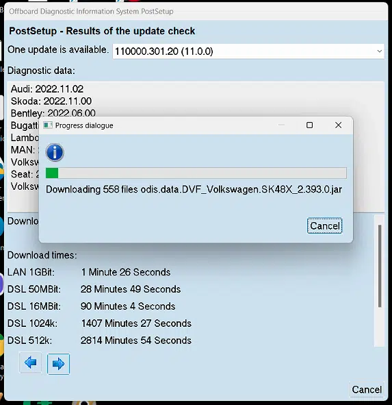 ODIS Service 11 - Post Setup Download Dateien