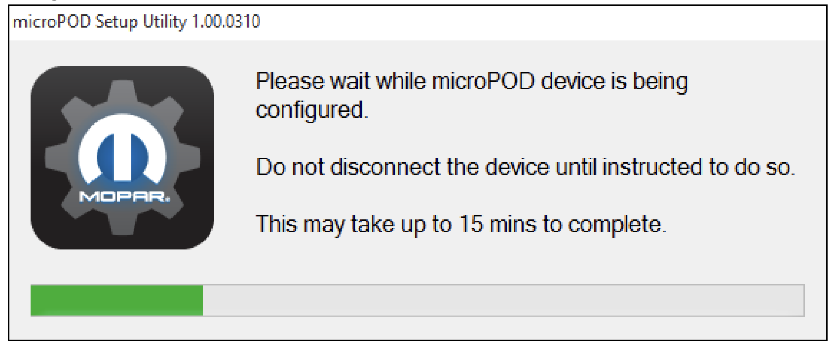 microPod device is being configured
