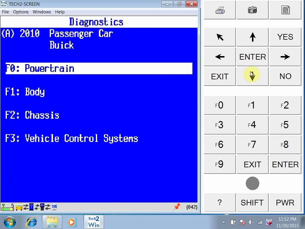 tech2win diagnostic software for GM - diagnostic screen