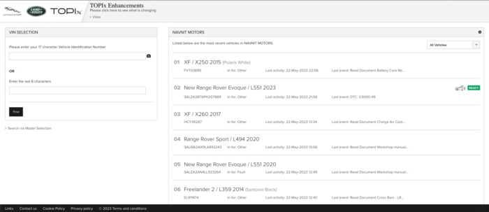 JLR TOPIX Cloud - Dealer Online Account Subscription