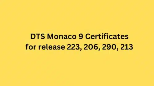 شهادات DTS Monaco 9 للسيارات بعد عام 2021 للإصدار 223، 206، 290، 213