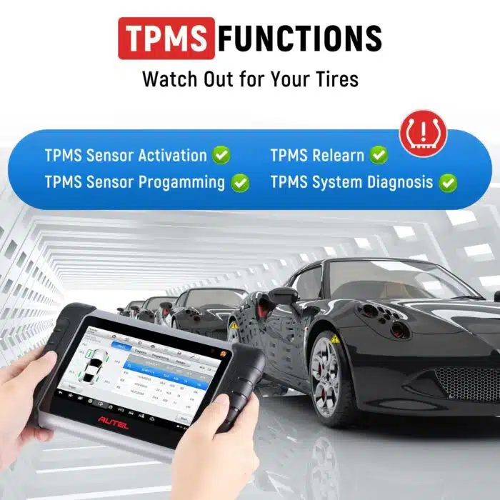 Autel MaxiCOM MK808TS Auto Diagnostic y TPMS Relearn Tool Tire Sensor Pressure Monitor Reset Scanner Añade AU Coches