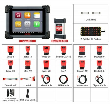 [US Version] Autel Maxisys MS908CV Commercial Heavy Duty Diagnostic Tool with J2534 ECU Programming Active Test 25 Special Function1