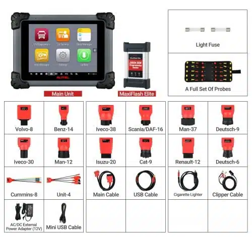 [US Version]  Autel Maxisys MS908CV Commercial Heavy Duty Diagnostic Tool with J2534 ECU Programming Active Test 25 Special Function