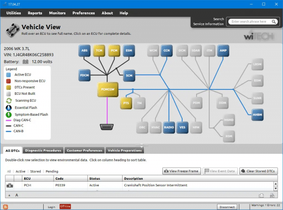 SOFTWARE WiTech de diagnóstico 17.4.27 y CDA 6.15.188