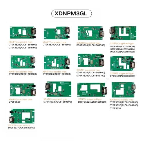 2024 Xhorse MQB48 No Disassembly No Soldering 13 Full Set Adapters XDNPM3GL for VVDI Key Tool Plus, VVDI Prog and Multi-Prog....