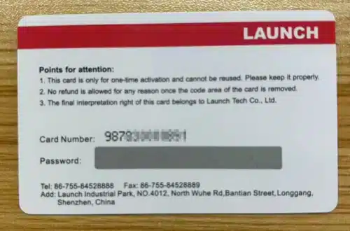 Launch X431 IMMO Software Package 2 Years Activation Card