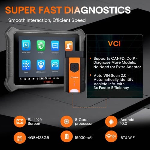 OTOFIX D1 PRO Bi-Directional Diagnostic Tool Supports CAN FD ECU Coding, 40+ Services FCA AutoAuth, Guided Function, Auto Scan 2.0