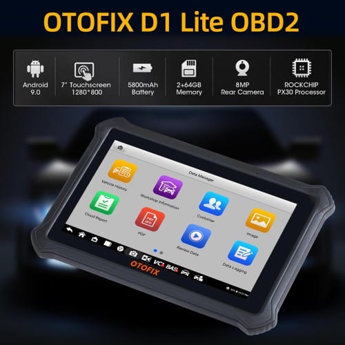 OTOFIX D1 Lite Car Diagnostic Scan Tool Supports All System Diagnosis 38+ Reset Services, FCA AutoAuth, Active Test, CANFD DOIP, Auto VIN