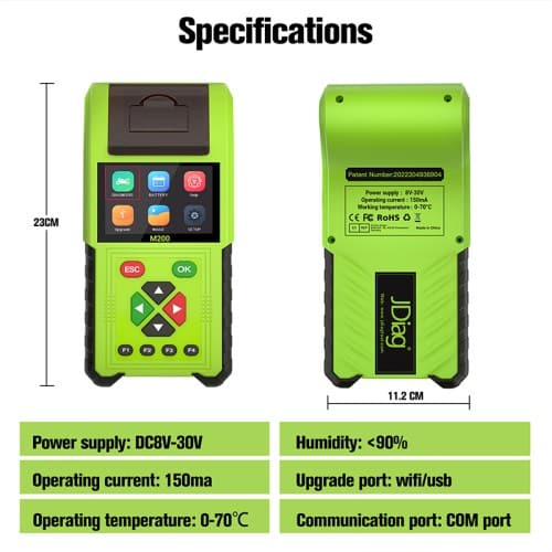 JDiag M200 Pro Universal Motorcycle Diagnostic Scanner Multi-Language Update via WiFi