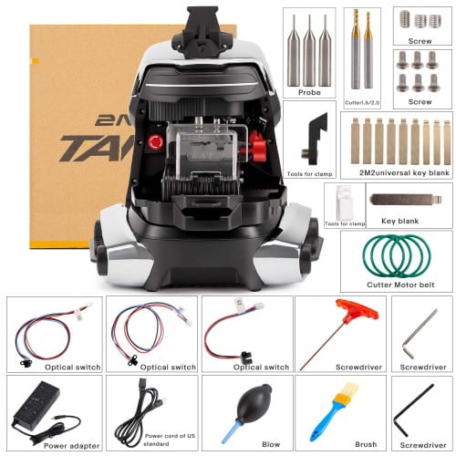 2025 [Value Bundle] 2M2 TANK 2 PRO TANK II PRO CNC Key Cutting Machine with Built-in Battery and FO21 Clamp