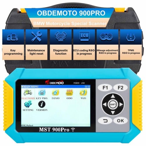 EMOTO 900PRO BMW Ducat Harley Honda Motorcycle Key Programmer Diagnosis Tool and Odometer Correction 3 in 1 with Free Tokens