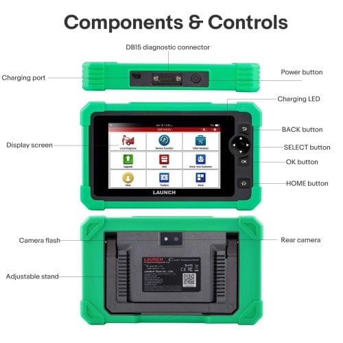 LAUNCH CRP919 EV Diagnostic Scanner with 45+ Service Functions for Electric Vehicles New Energy Cars Supports CAN FD DoIP ECU Coding Multi-language