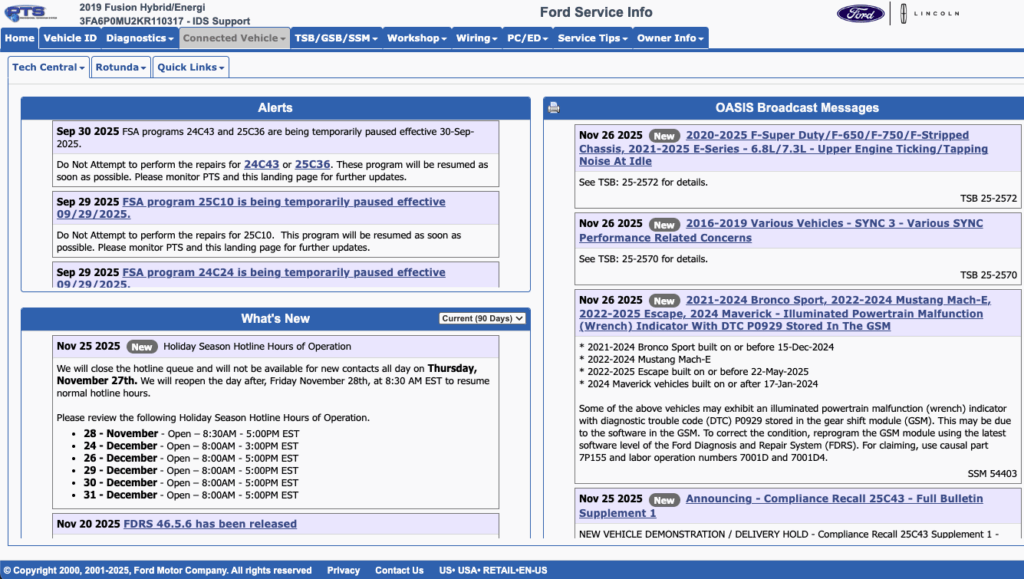 Ford PTS Subscription
