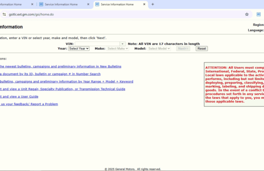 GM Service Information Online