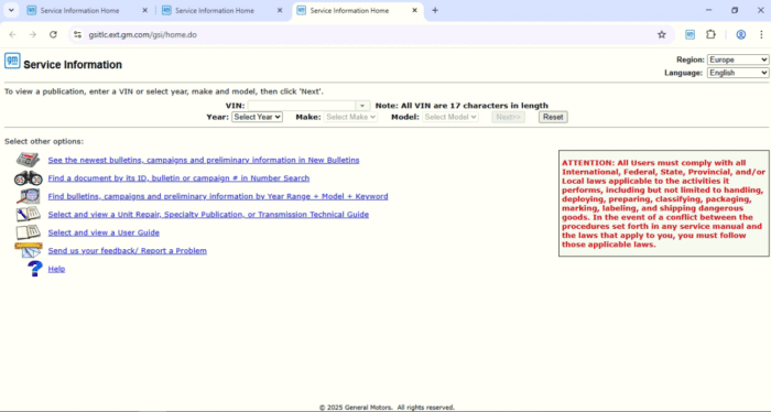 GM Service Information (SI) Online Access | 1-Year Subscription