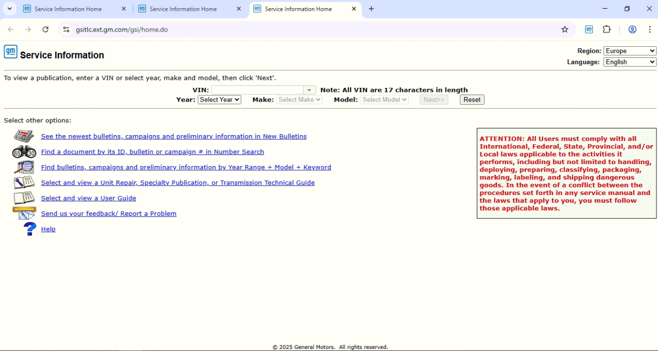 GM Service Information Online